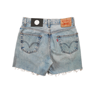 Reworked Vintage Denim Shorts Patch Logo, Indigo